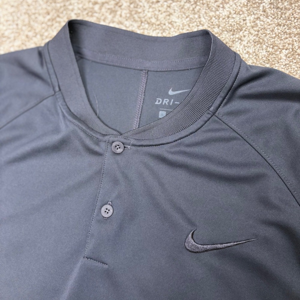 Nike Polo Shirt Mens XL Victory Golf Blade Collar Dri Fit Gray Short Sleeve